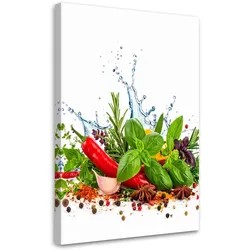 LEINWANDBILD Paprika Pfeffer Rosmarin 60x90cm