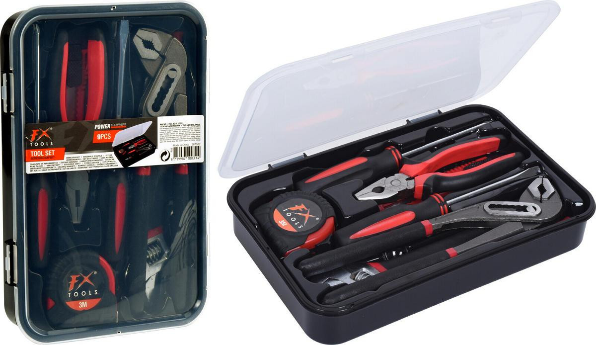 FX-Tools 9-delige gereedschapset met opbergdoos