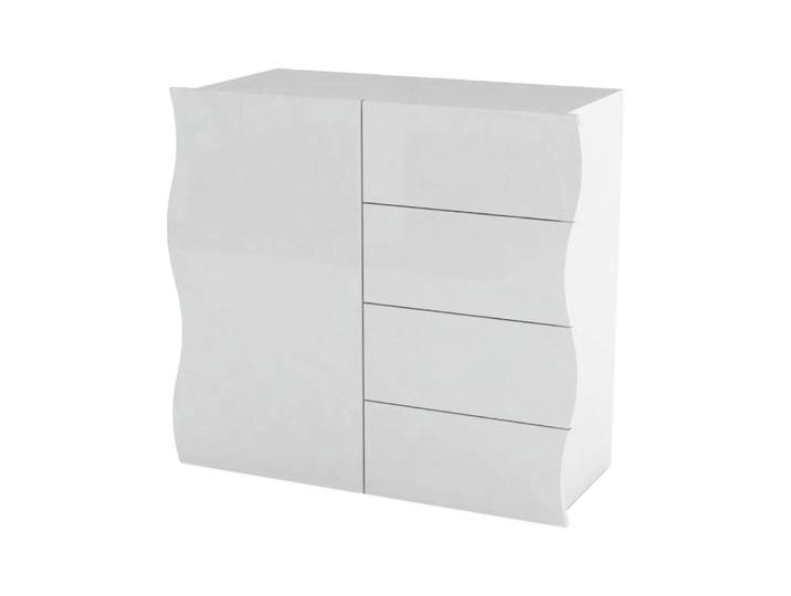 Buffet effet bois blanc brillant 90x40 cm