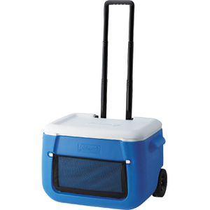 Coleman Kühlbox 50 QT Polylite Wheeled Mesh, 47 Liter, passive Kühlung, mit Rollen
