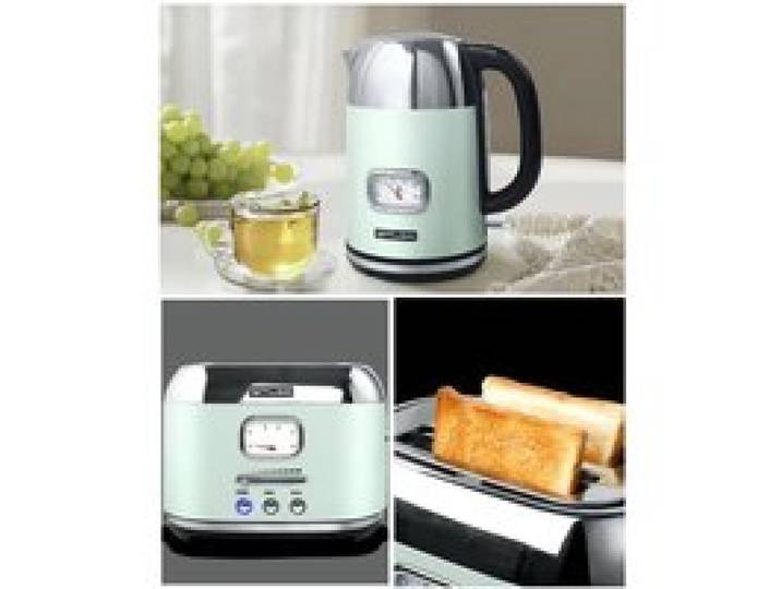 Bouilloire et Grille-Pain - MUSE - Rétro - 2200W - 1.7L - Vert Pastel