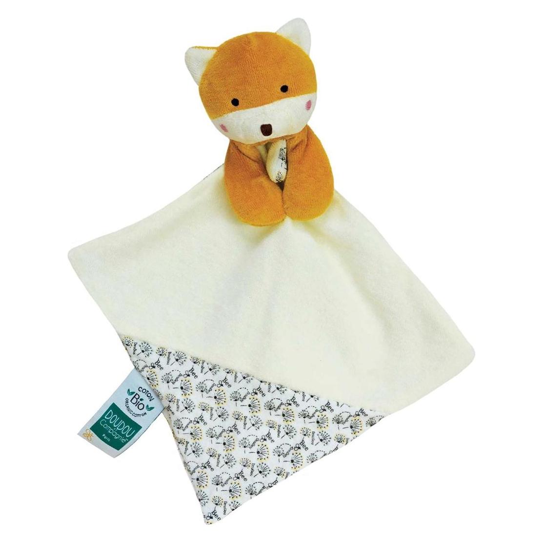 Doudou et Compagnie Fuchs Bio Schnuffeltuch 20cm 3x2 ass (MQ6) ** (20.50 x 13.50 cm) (DC3841)