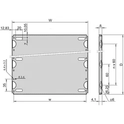 Schroff Montageplatte Standard - MONTAGEPLATTE 280T 84TE, Serverschrank Zubehör