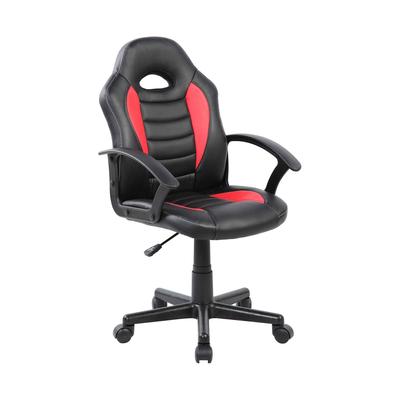 Dmora Gaming-Stühl Dfaraon, Kinder-Gaming-Sessel, Schreibtischstuhl, 56x55h89/100 cm, Schwarz und Rot
