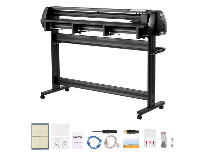 Vevor Plotter De Decoupe Largeur Dealimentation Max. 1350 Mm\, Traceur De Coupe Vinyle Doubles Lames\, Force Et Vitesse Reglables\, Ecran Led\, Avec Logiciel Signmaster Compatible Avec Windows Et Macos