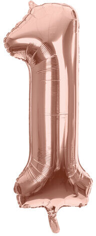 Folienballon "1", rosé, 86 cm