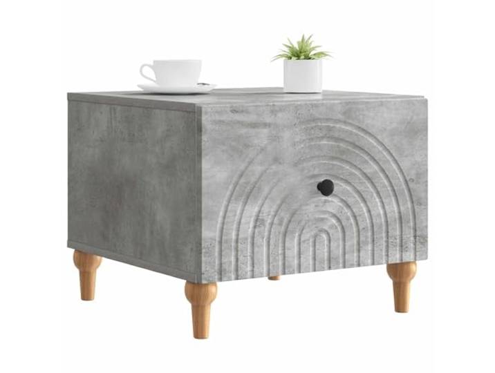 KTHLBRH Beistelltisch mit Schublade, zementgrau, 49 x 50 x 40 cm Technisches Holz, konische Beine, großer Raum, Vintage-Stil, einfache Reinigung