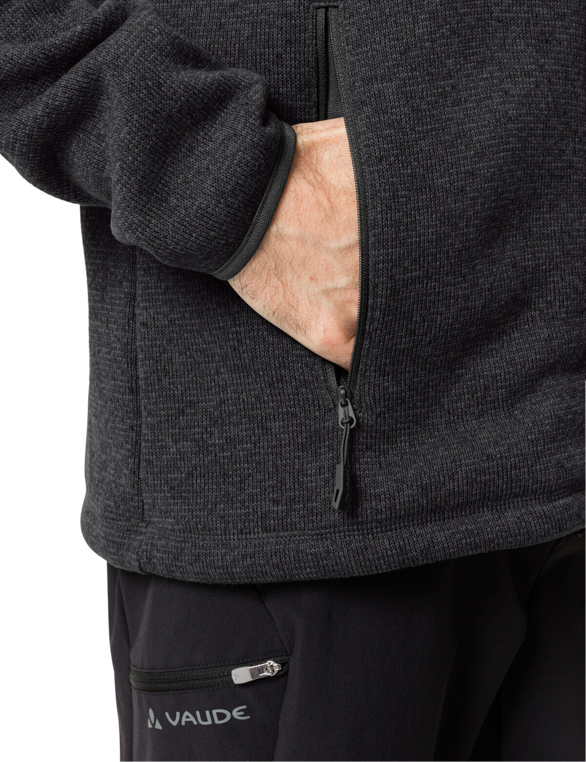 Fleecejacke VAUDE "MEN'S RIENZA JACKET III", Herren, Gr. M, grau (schwarz), Obermaterial: 100% Polyester, Jacken Fleecejacke, für Wandern, strapazierfähiges Material, schnelltrocknend schwarz M