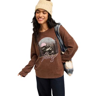 Funktionstop ROXY "Eastside Midweight", Damen, Gr. XXL, chestnut, Obermaterial: 60% Baumwolle, 40% Polyester., Tops