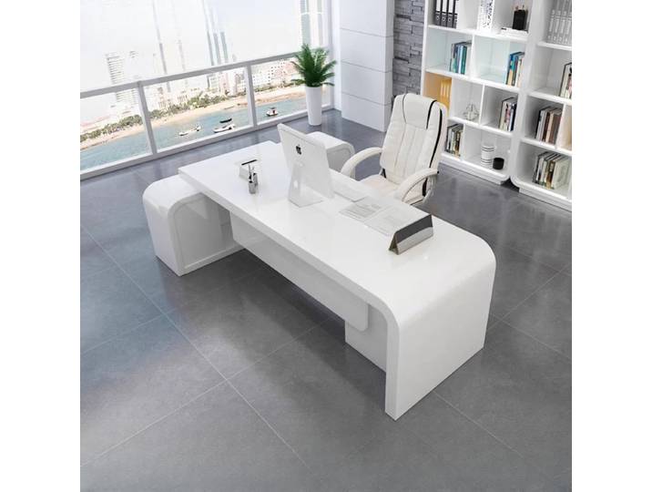 La peinture de cuisson blanche est une table de bureau à la mode Bureau d'ordinateur Bureaux de salle Bureaux de bureau et postes de travail bureaux de travail