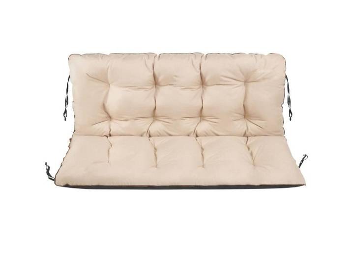 SuperKissen24. Coussin Dossier pour Banc de Jardin Canapé 180x60x50 cm - Bain de Soleil - Extérieur - Imperméable - Lin Beige
