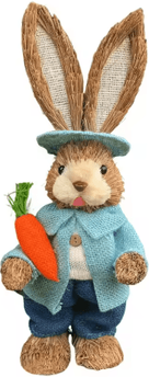 Inspire Picks Straw Easter Bunny Decoration Rustic Spring Rabbit Ornament For Home & Garden 1pcs M