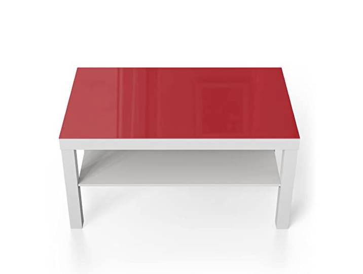 DEQORI Glastisch weiß groß 90x50 cm Unifarben - Rot ausgefallener Beistelltisch aus Glas Hochglanz Couchtisch fürs Wohnzimmer moderner Couch Tisch mit Design