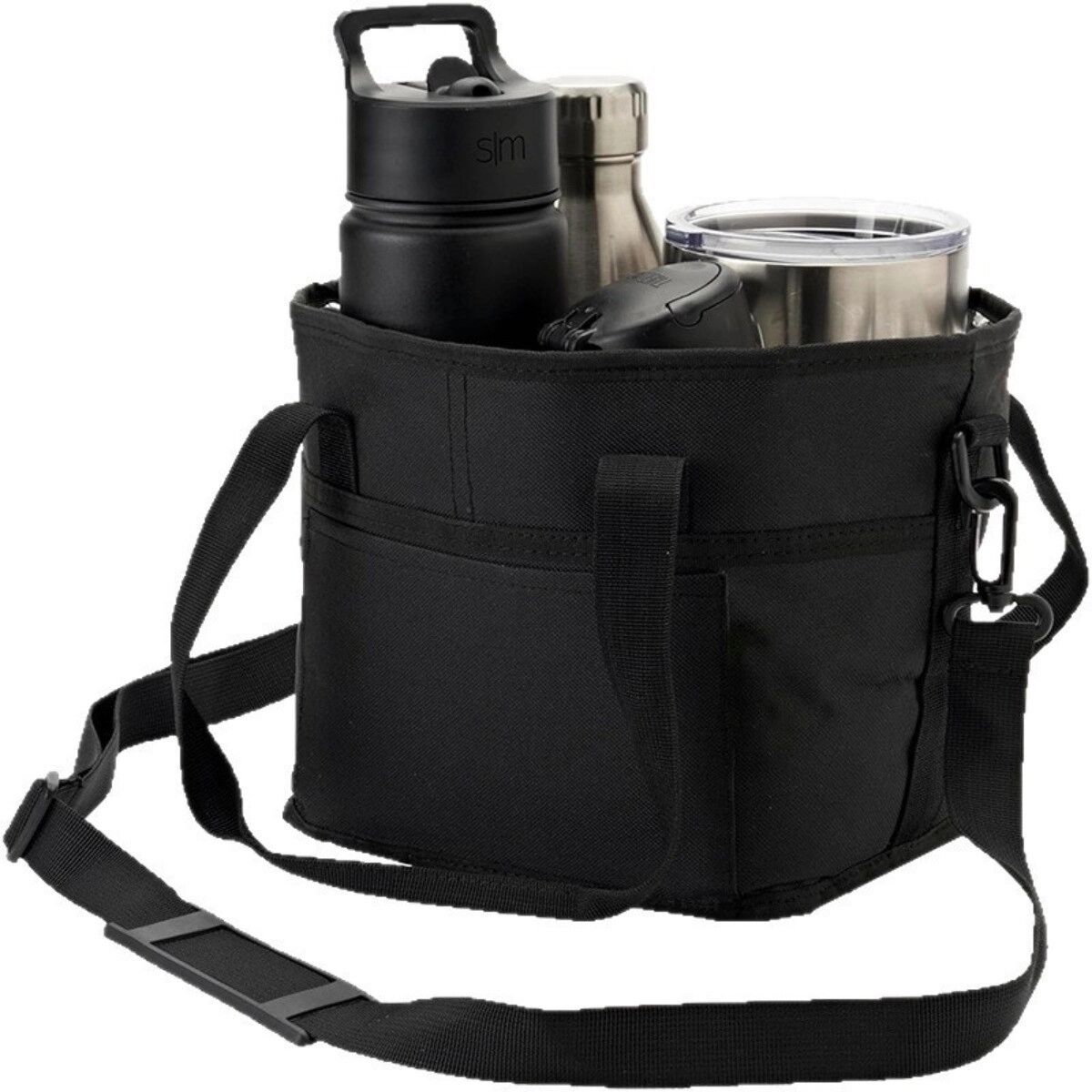 INF Outdoor Camping Becher-Aufbewahrungstasche - Nylon Tragbarer Becherhalter mit Griff für Reise und Camping Schwarz