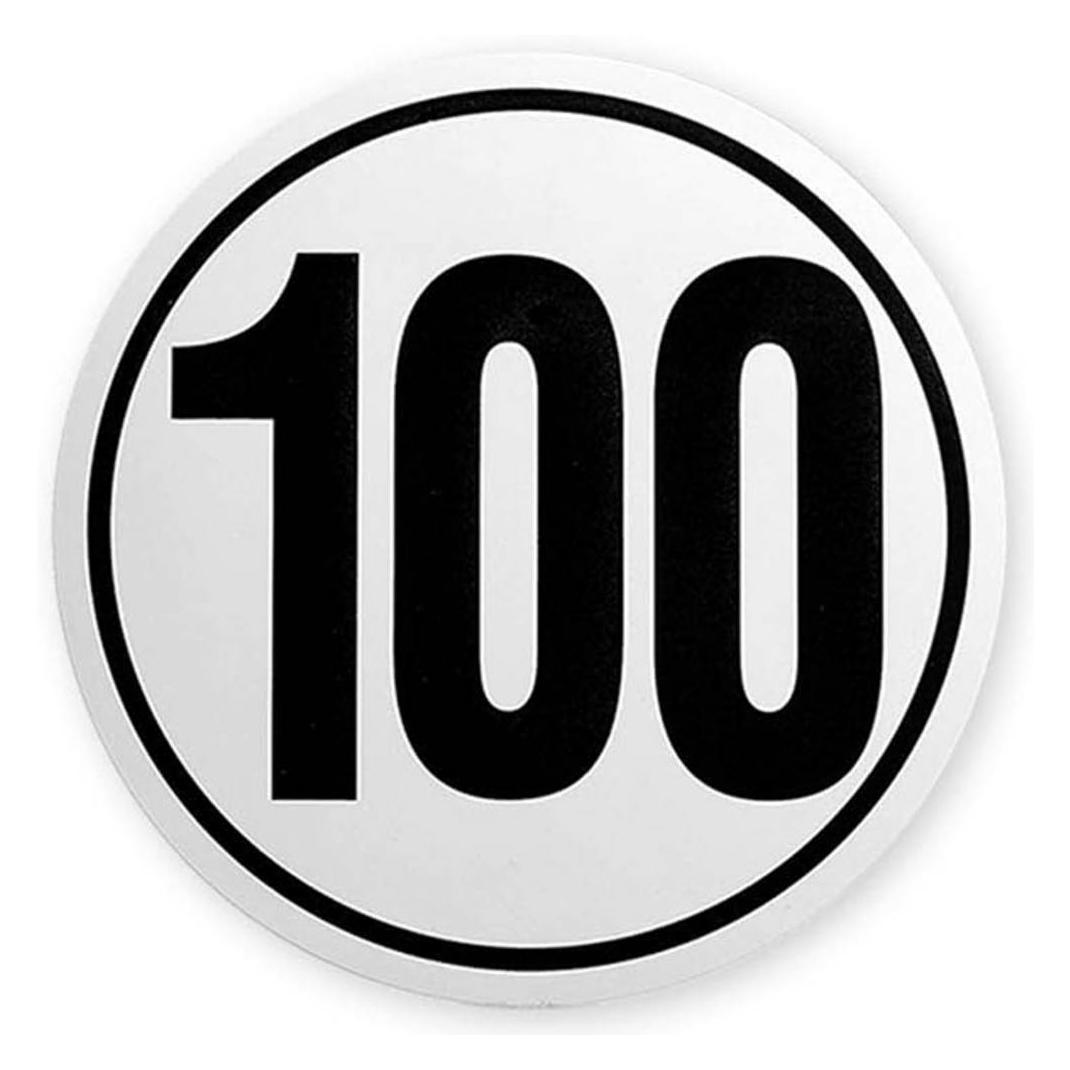 IWH Geschwindigkeitsschild 100 km/h, selbstklebend Aufkleber zur permanenten Anbringung an Zugmaschinen (097626)