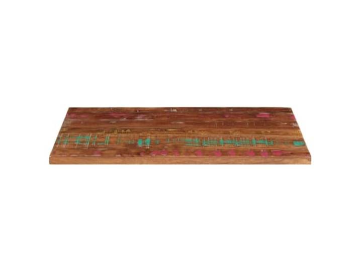 KTHLBRH Tischplatte rechteckig 100 x 60 x 2,5 cm Massivholz recycelt Rustikales Design, pflegeleichte Oberfläche, kombinierbar mit verschiedenen Unterlagen, Farben variieren