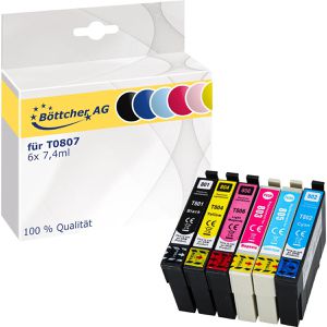 kompatibel für Epson T0807 6 Farben Multipack Druckerpatrone