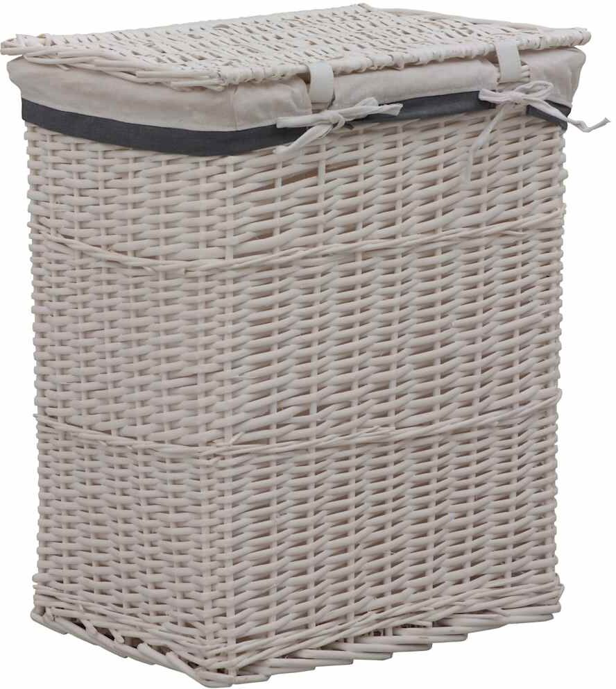 vidaXL Panier à linge Blanc Saule