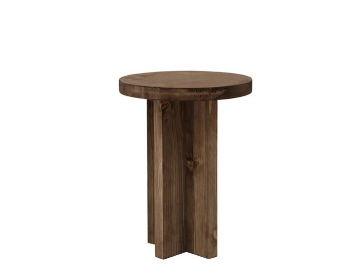 Tabouret en bois de sapin marron 35x45cm