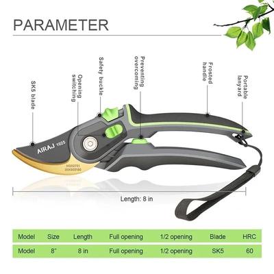 AIRAJ 8 Inch Pruning Shears Sharp Garden Scissors Labor Saving Hand Pruners AIRAJ 8 Inch Pruning Shears Sharp Garden Scissors Labor Saving Hand Pruners