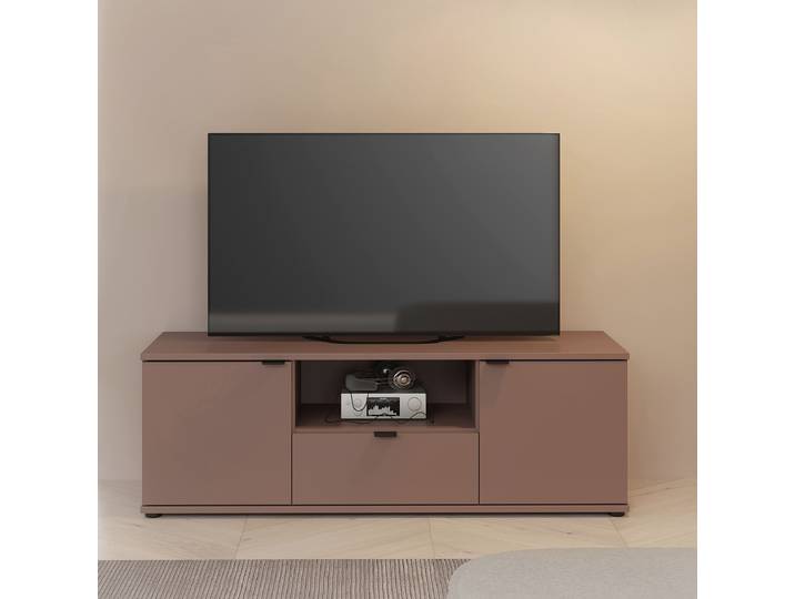 TV-Lowboard Spanplatte, foliert Braun/Rostbraun 44cm