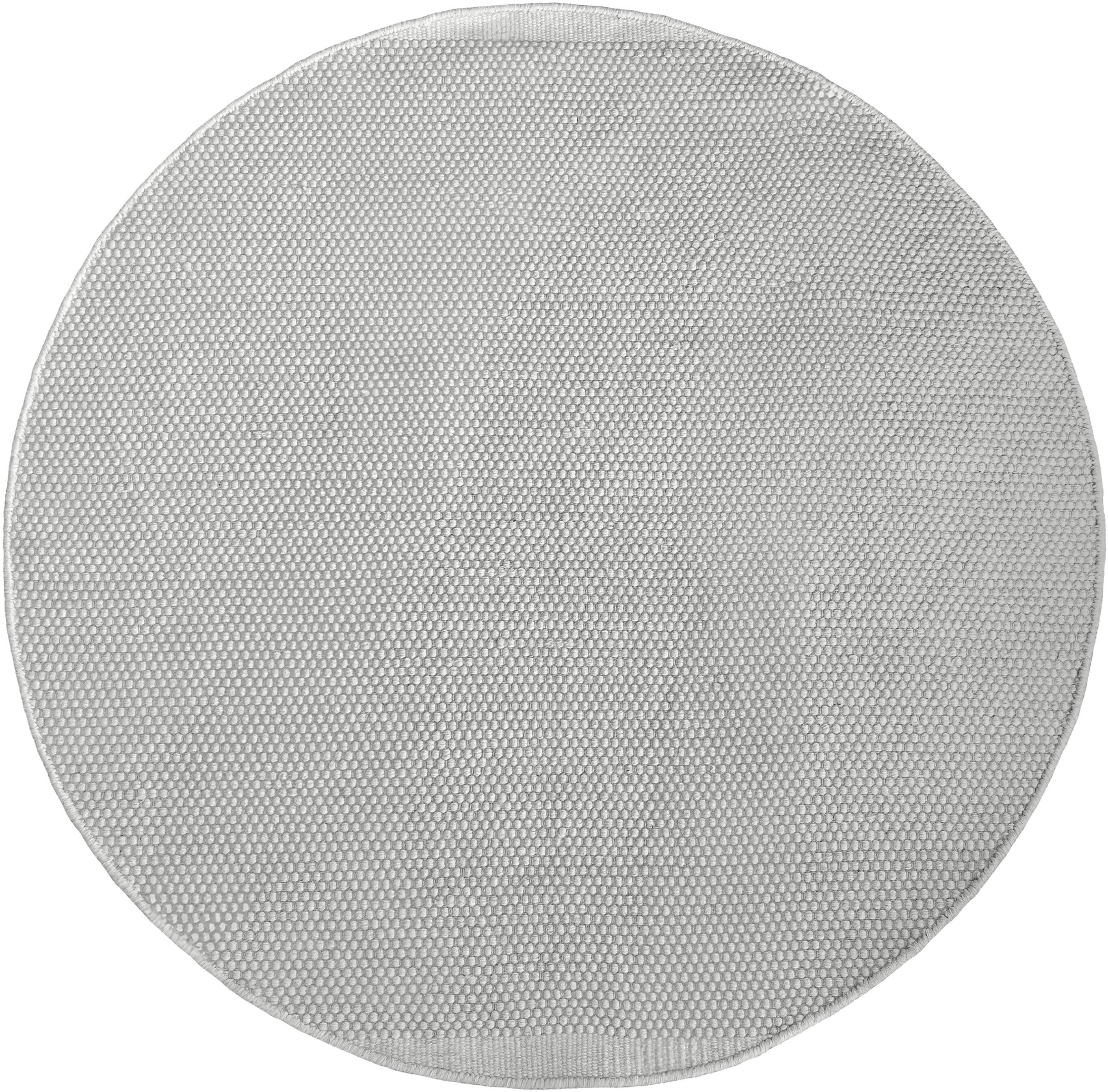 Wollteppich GOODPRODUCT "Wolltraum Pur", beige (naturweiß), B:100cm H:10mm L:100cm Ø:100cm, Wolle, Teppiche, Wollteppich, Wendeteppich, handgewebt, Uni Farben, reine Wolle, Wohnzimmer naturweiß B : 100cm Ø 100cm 1 Stk., 10mm, L: 100cm Ø 100cm