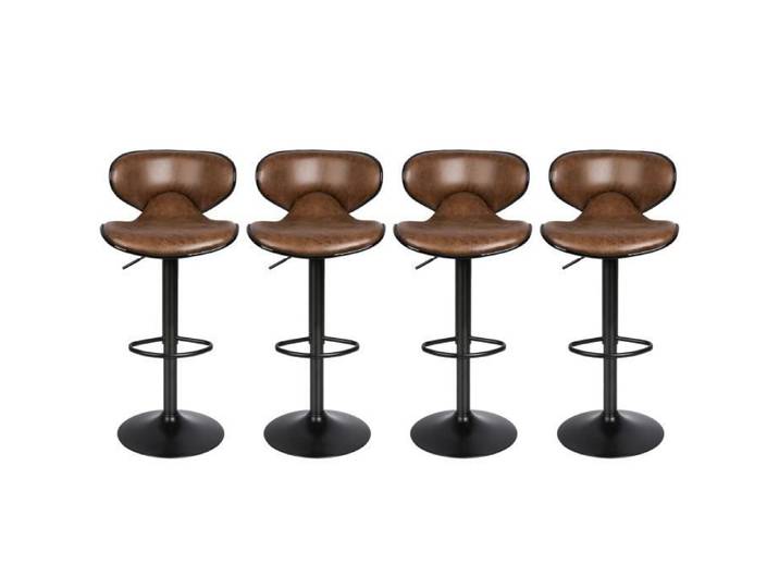 Tabouret de bar style industriel Homewell marron 4PCS H: 83-103cm