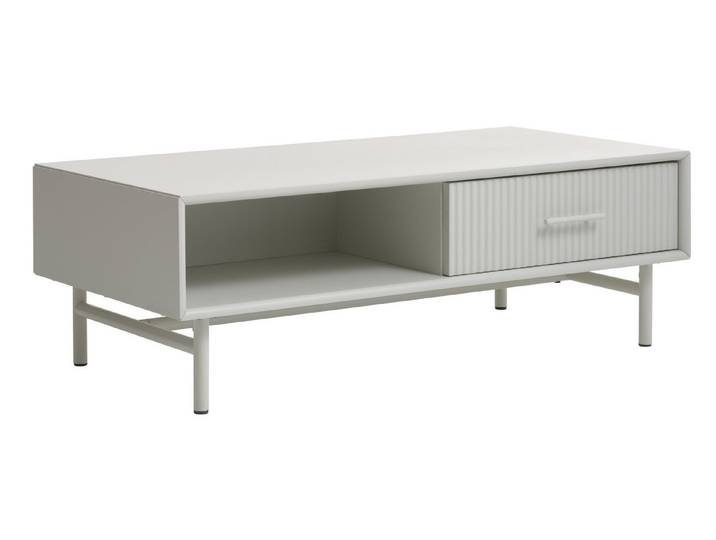 freiraum Couchtisch PALMA, in Greige, MDF + Stahl in greige - 60x40x120cm (BxHxT)