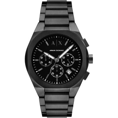 Chronograph ARMANI EXCHANGE "SYNC", schwarz (schwarz, schwarz, schwarz, schwarz), Armbanduhren, Herren, schwarz, Chronograph, Armbanduhr, Herrenuhr, Edelstahlarmband, analog, Tag, Stoppfunktion