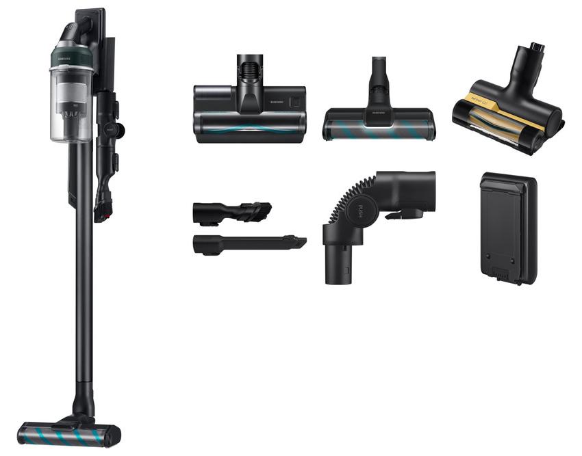 Samsung Jet 85S CompleteClean mit 2-in-1 Ladestation, 770 W Motorleistung, Stabstaubsauger, Beutellos, Schwarz, Türkis, Grün, 0,8 l, Teal Green, Trocken