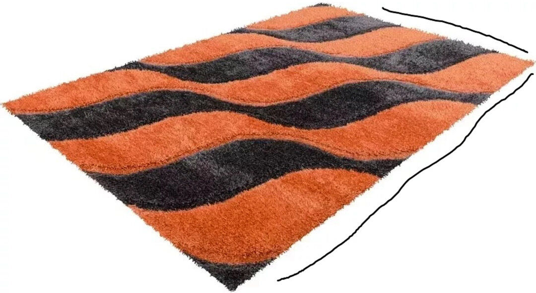 Corrigan Studio Rectangle Geometric Shaggy Area Rug Orange Rectangle 120 x 170 cm