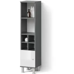 MIDISCHRANK Fucino Weiß Hochglanz 30 x 130.6 cm kleine Tür