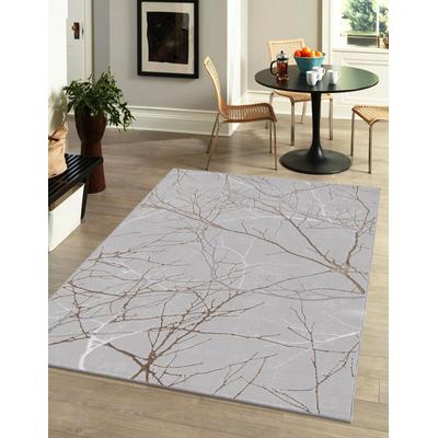 Teppich MERINOS "Creation 50055", grau, B:80cm H:10mm L:150cm, Polyester, Teppiche, Teppich, elegant, glänzend, Kurzflor, Indoor, pflegeleicht, robust