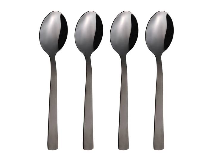 Aida Cuillère à dessert Raw, lot de 4 Noir