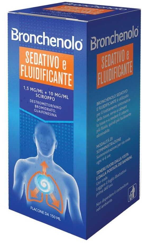 Perrigo Bronchenolo Sedativo e Fluidificante 1,5mg/ml + 10mg/ml sciroppo 150ml
