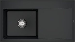 Villeroy & Boch 335201R7 Subway Style 50 Keramikspüle Einbau Pure Black Keramik Handbetätigung - inkl.