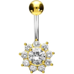 Titan Bananabell mit 925er Silber-Design KRISTALLBLUME