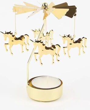 Uplift Picks Elegant Metal Rotating Tea Light Candle Holder For Christmas Weddings And Dinner Parties unicorn