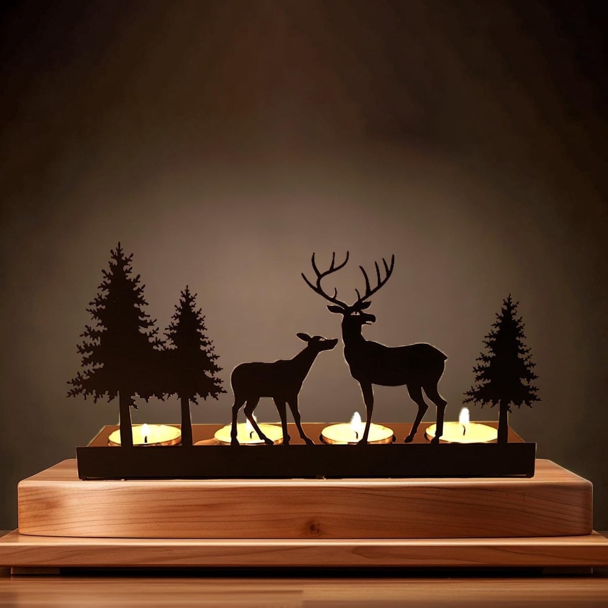Moderne Adventskrans Kandelaar van Metaal voor 4 cm Teelichten - Stijlvolle Kerstdecoratie