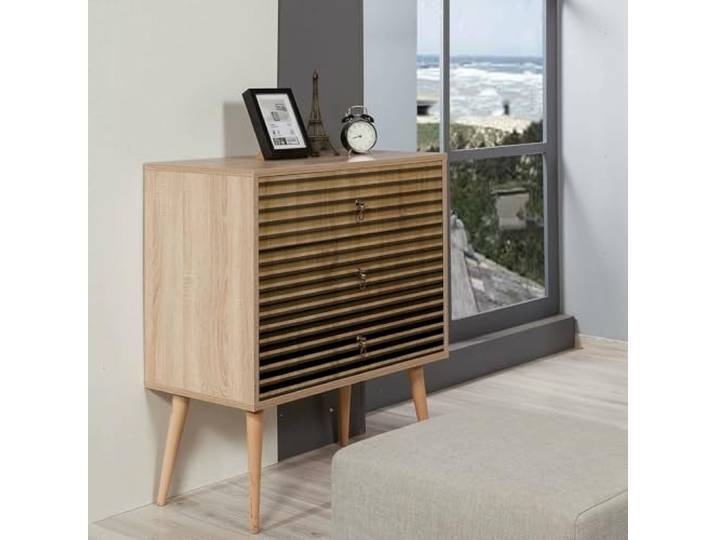 Dmora Kommode Nebula 80x40x90cm Braun 3 Schubladen