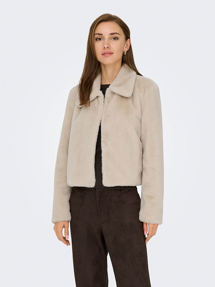 JDY Kunstpelzjacke "Macy" in Beige - XL