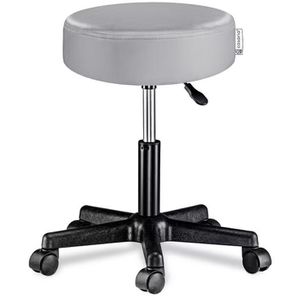CASARIA Drehhocker 108052, Kunstleder, mit Rollen, grau