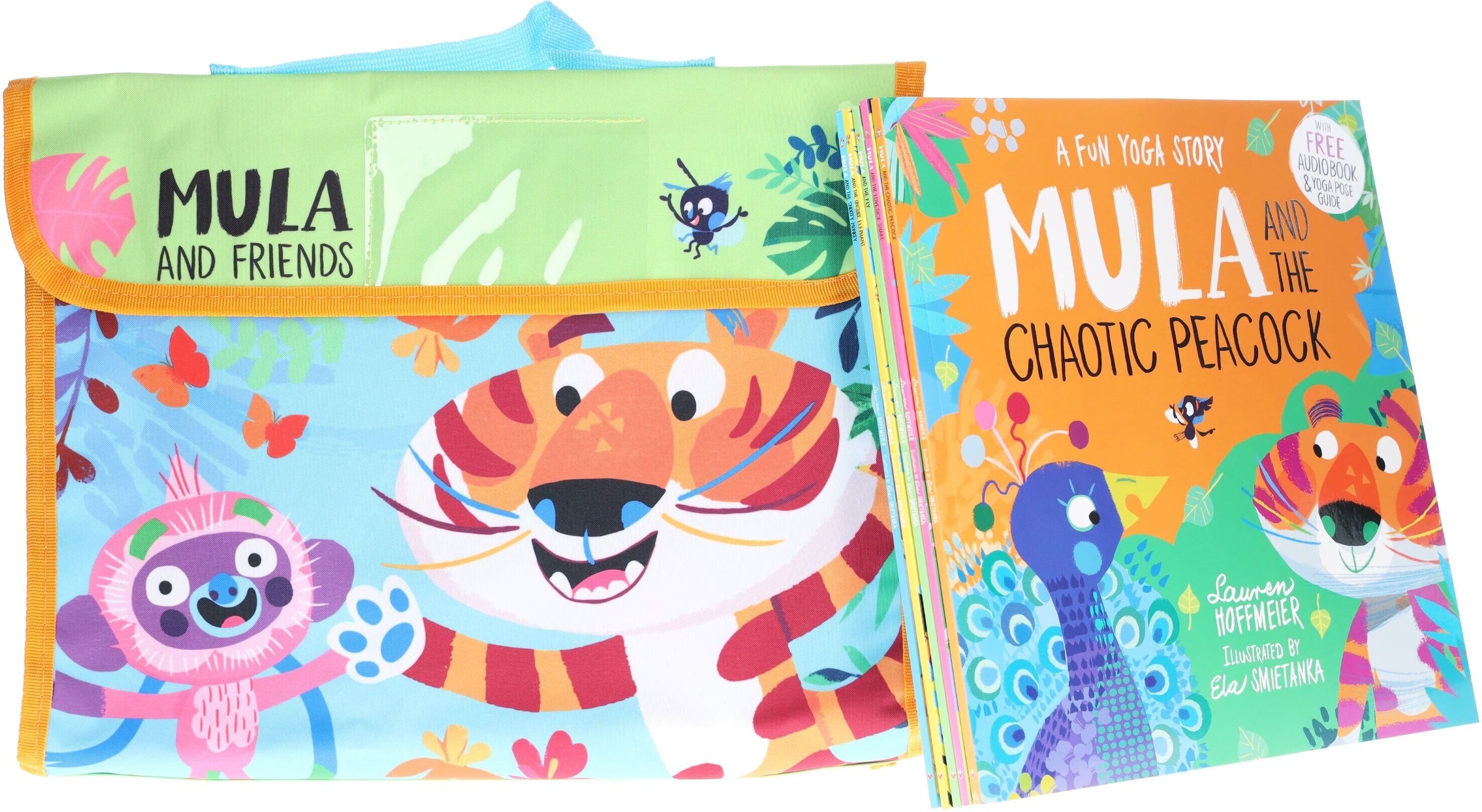 Mula and the Fly Animal 5 Picture Books Collection Set & Mula and Friends Children Hand Bag in Green & Blue Colour - Ages 3-6 - Paperback Sweet Cherry Publishing