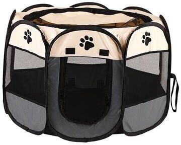 Pet Hub Large Dog Cages & Cat Fences, Foldable Pet Tent With Skylight Zipper Portable Kennel For Outdoor Easy Operation white Gray 28.7in28.7in16.9in