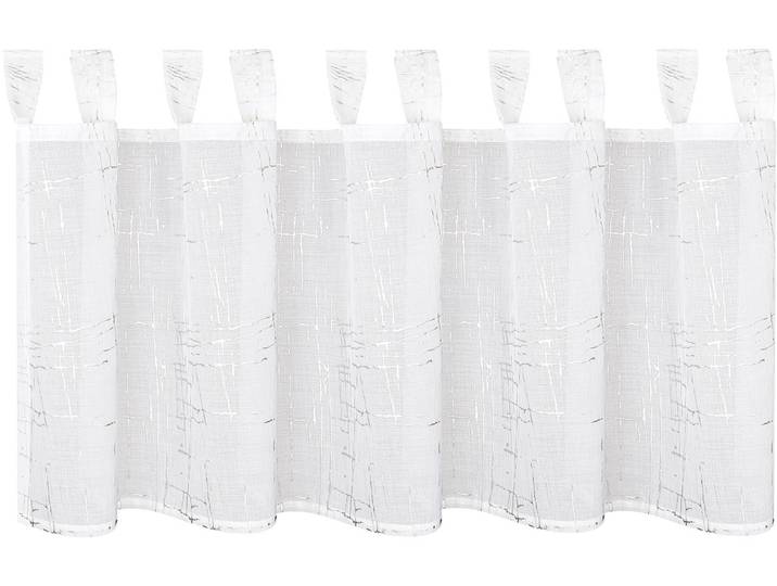 Scheibengardine GERSTER Femke Gr. 1, bunt (silberfarben, weiß), B:145cm H:50cm, Wirkware, Polyester, Gardinen, Scheibengardine, SB-Schlaufenbistro FEMKE