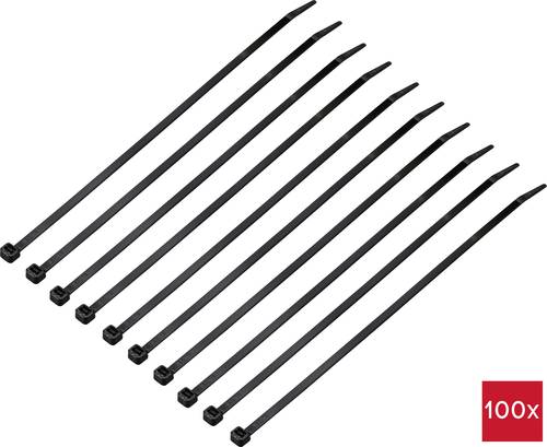 TRU COMPONENTS TC-12523672 Kabelbinder 250mm 4.8mm Schwarz 100St.