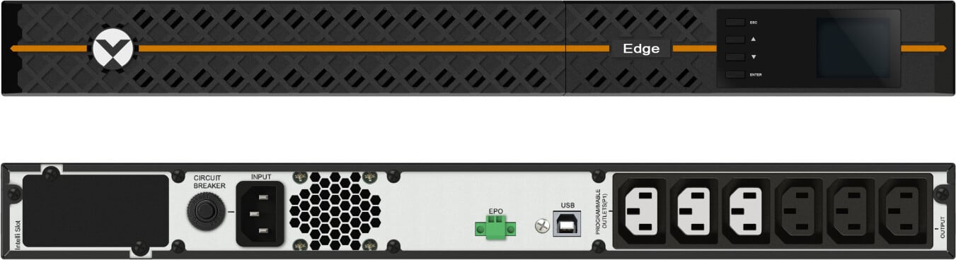 Vertiv EDGE UPS UPS-systeem 1kVA 230V 1U rackmontage