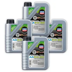 4x Motoröl LIQUI MOLY 7657 Special Tec AA 5W-20 Leichtlauf syn Asia America 1 Liter