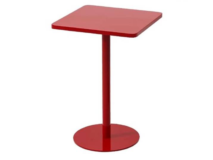 HGYNBCP Kleiner quadratischer Beistelltisch aus Eisen for den Innen- und Außenbereich, einfache Montage(Red,60x72cm/24x28in)