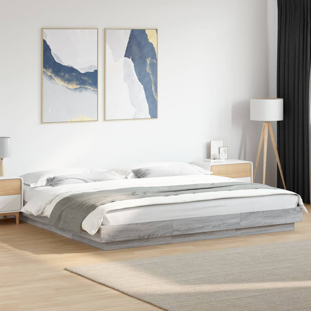 Latitude Run Bormann Bed Frame Grey Sonoma Super King (180 x 200 cm)